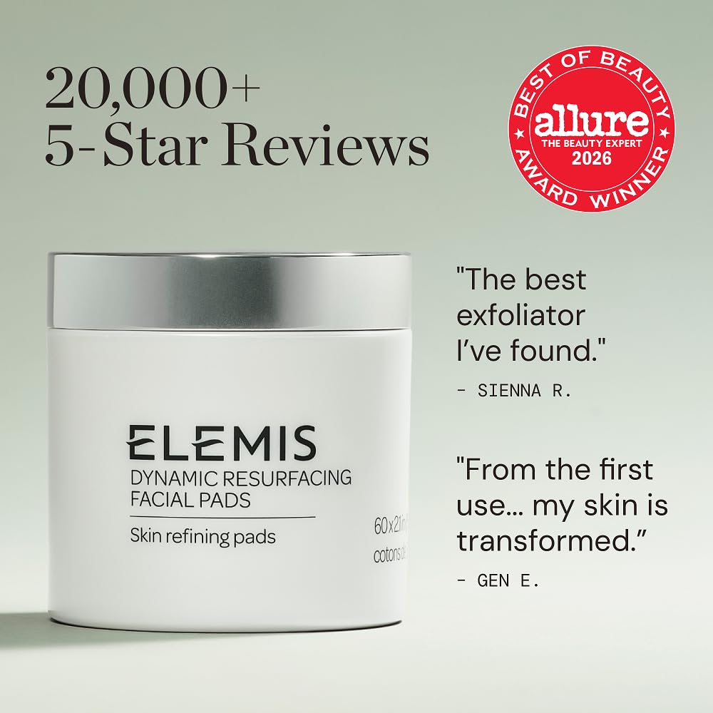 ELEMIS Dynamic Resurfacing Facial Pads, Gentle Textured Treatment, 60 Count