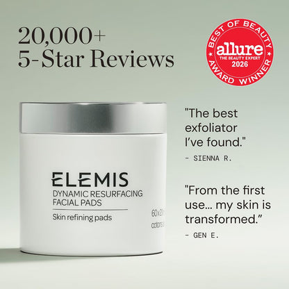 ELEMIS Dynamic Resurfacing Facial Pads, Gentle Textured Treatment, 60 Count