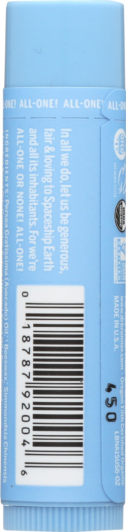 Dr. Bronner's Magic Soaps Organic Naked Unflavored Lip Balm, 0.15 Ounce