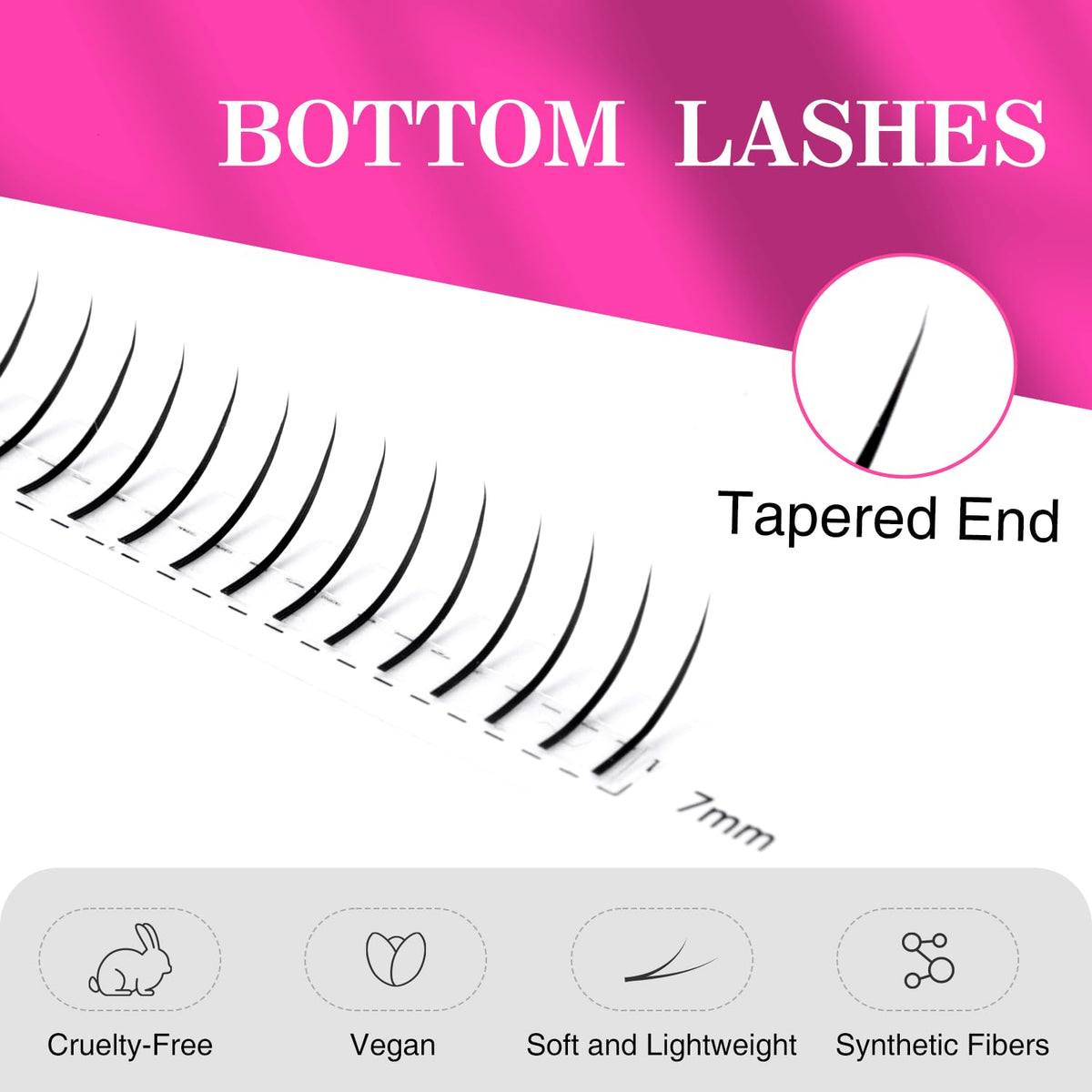 TDANCE Bottom Lash Extension 120 Pcs 0.07mm Thickness Lower Lash Extensions Bottom Lashes B Curl 5-7mm Mixed Under Bottom Lashes (0.07-B,5-7 mm)