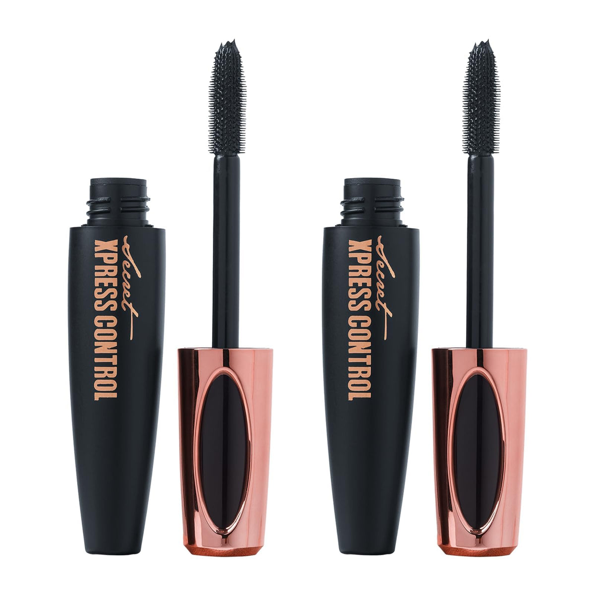 Two Pack: Silk Fiber Mascara 4D, Lengthening and Thickening, Secret Xpress Control - Long Lasting & Smudge-Proof, All Day Exquisitely Full, Long, Thick, Lashes