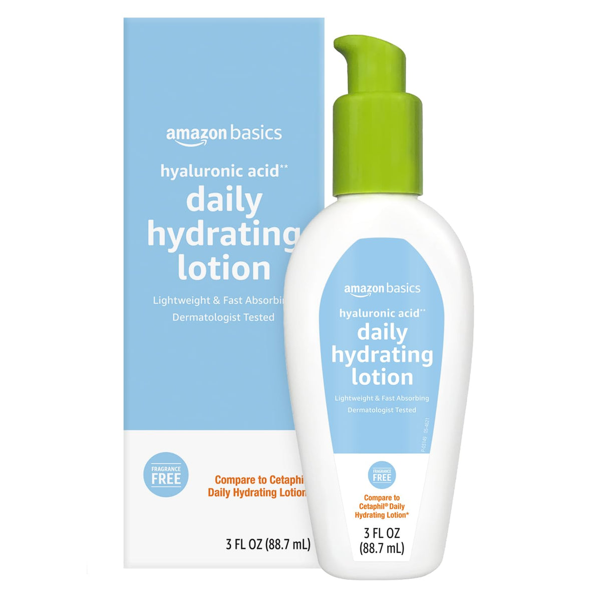 Amazon Basics Hyaluronic Acid Face Moisturizer, Hydrating, Oil-Free, Fragrance Free, Dermatologist Tested, 3 Fluid Ounces (1-Pack)