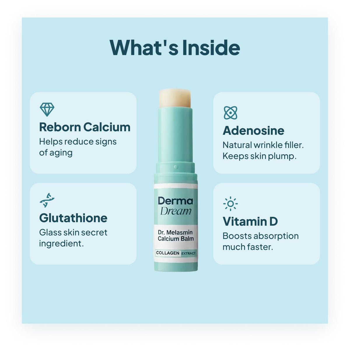 Derma Dream Under Eye Balm - Dr Melasmin Calcium Stick, 1 ct