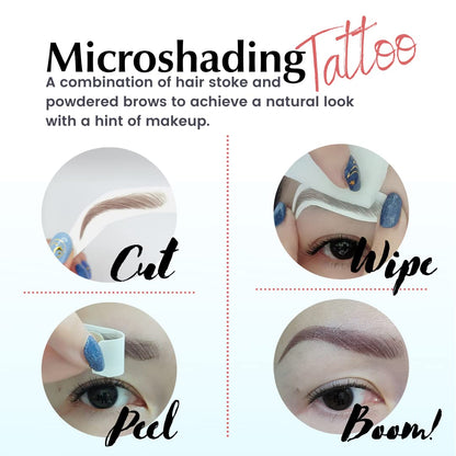 Bliss and Beyond USA | Waterproof Eyebrow Tattoo Stickers. A real hair stroke look. Hair replacement without surgery. Solution for hair loss. Bushy Tinted eyebrow tattoos. (New Las Vegas, Dark Brown)