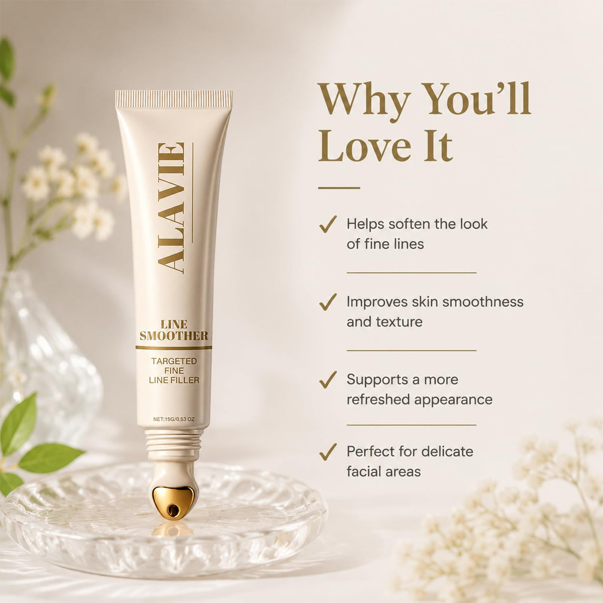 Line Smoother Fine Line Blurring Primer with Vitamin C Niacinamide & Hyaluronic Acid, Instant Line Smoothing Makeup Base for Fine Lines, Pores & Uneven Texture, Lightweight Twist-Up Design（2pcs）