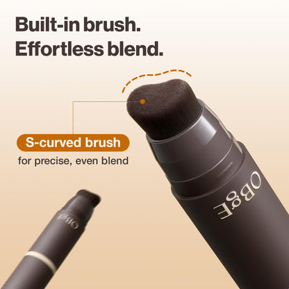 OBgE Natural Foundation Stick High Coverage with Brush #2 Beige, 0.49oz