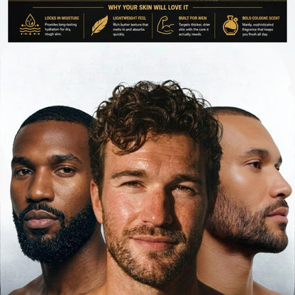 Body Butter for Men, Cologne Scented Shea & Cocoa Butter Cream