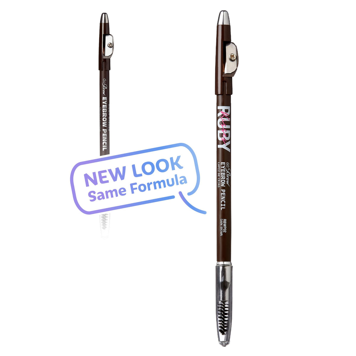 Ruby Kisses GoBrow Eyebrow Pencil, Sharpenable, Longwear, Long Lasting Eyebrow Wooden Pencil for Natural-Looking Brows 3 Pack (Dark Brown)