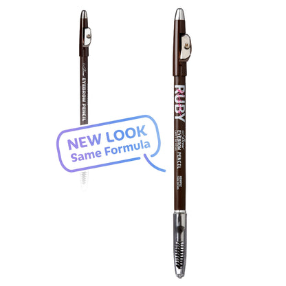 Ruby Kisses GoBrow Eyebrow Pencil, Sharpenable, Longwear, Long Lasting Eyebrow Wooden Pencil for Natural-Looking Brows 3 Pack (Dark Brown)