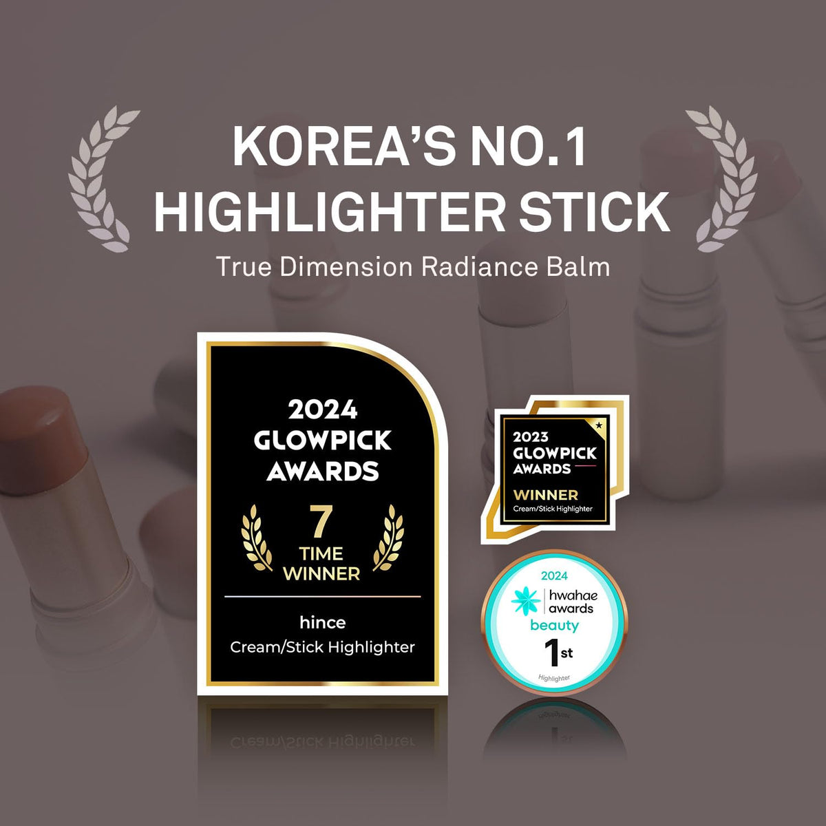 hince True Dimension Radiance Balm Korean Glass Skin Highlighter, with Squalane & Safflower Oil | Cream Blush, Eyeshadow & Lip Glow in One | Dewy Glass Skin Finish, No Parabens, 10g (LIGHT)