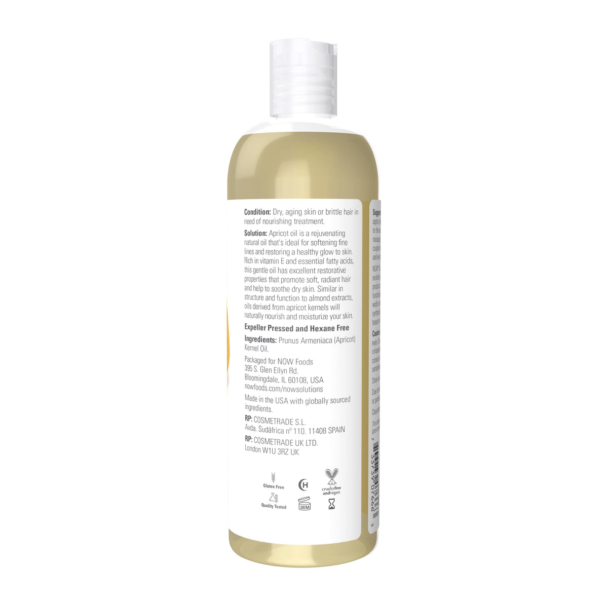 NOW Solutions, Apricot Kernel Oil, Hair Moisturizer & Skin Oil, 16 fl. oz