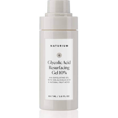 Naturium Glycolic Acid Resurfacing Gel 10%, AHA Exfoliating Gel with Natural Fruit Acids, 3.0 oz