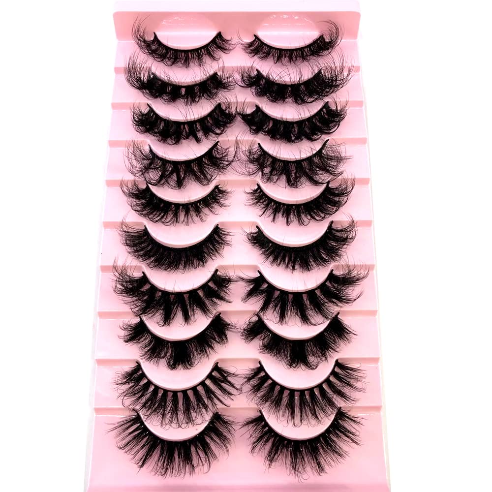 HBZGTLAD Soft Mink Eyelashes 3D Curl Winged End Eye Elongated Fake Lashes Thick Handmade Natural False Eyelash Messy Cross Lash Wholesale (MX-3)