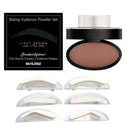 Aurvaa Brow Stamp, Aurvaa Eyebrow Stamp, Includes 3 Shapes (Light Brown)