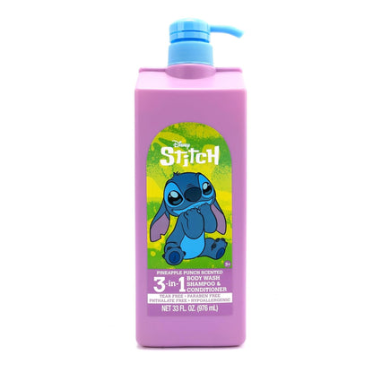 Disney Lilo & Stitch 3-in-1 Body Wash, Shampoo, & Conditioner | Pineapple Punch Scented | Tear Free, Paraben Free, Phthalate Free | Hypoallergenic | 33 fl oz (976 ml)