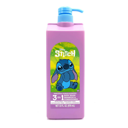 Disney Lilo & Stitch 3-in-1 Body Wash, Shampoo, & Conditioner | Pineapple Punch Scented | Tear Free, Paraben Free, Phthalate Free | Hypoallergenic | 33 fl oz (976 ml)
