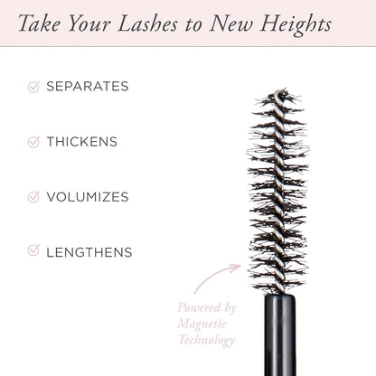 PÜR Fully Charged Thickening Mascara, Volumizing, Lengthening, Travel Size