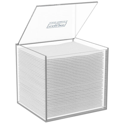 CLEAN SKIN CLUB Clear Acrylic Box for Clean Towels XL (NOT Included), Container For 50 Disposable Clean Towels XL, Face Towelettes Bathroom Counter Storage, Bin for Cleansing Facial Dry Wipes