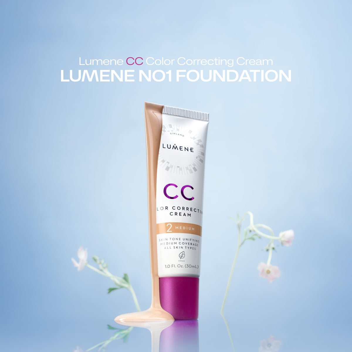 Lumene CC Cream Lightweight Foundation Medium Coverage - Light 1 fl oz