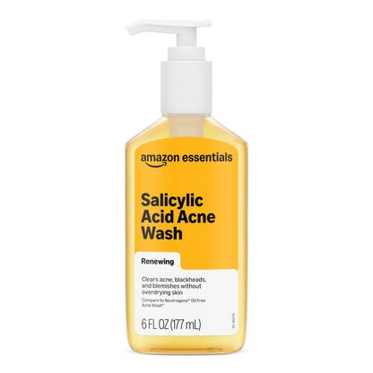 Amazon Essentials Salicylic Acid Acne Treatment Face Wash, Oil-Free, Pore Clearing, Blemish Management, 6 fl oz, Pack of 1 (Previously Amazon Basics)