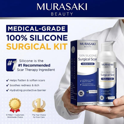 100% Silicone Scar Gel for Surgical Scars - Maximum Strength Silicone Scar Gel for C-Section, Plastic Surgery, Burns, Injury, Keloids, Hypertrophic & Old/New Scars - 2.12 oz (60g)