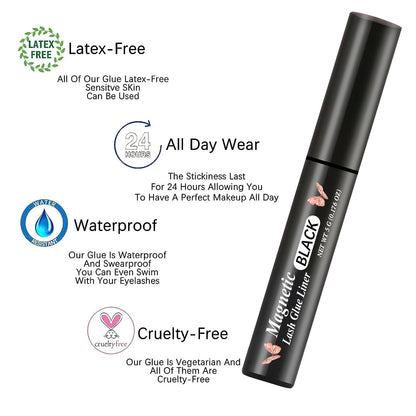 HSKIE 3 Tubes Magnetic Eyeliner for Magnetic Eyelashes Glue - Black Pack