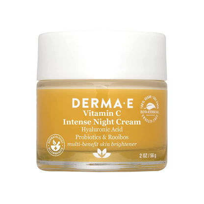 DERMA E Vitamin C Intense Night Cream, 2 Oz Brightening Facial Moisturizer