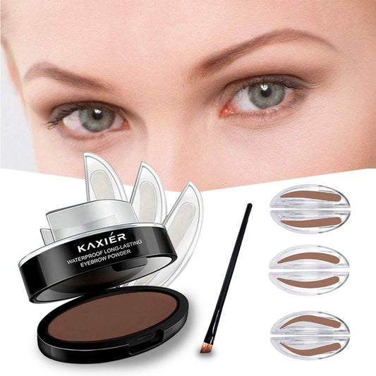 GL-Turelifes 3 Pairs of Seals Eyebrow Stamp with Brow Brush Perfect Eye Brow Power One Second Make Up Nature Brow Makeup Tool (#301 Light Brown) Package Main Language: Chinese, Partial English