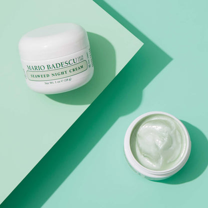 Mario Badescu Seaweed Night Cream for Women Anti Aging Oil-Free Moisturizer with Collagen & Sodium Hyaluronate, Ideal for Combination, Oily or Sensitive Skin, Moisturizes & Smooths Skin, 1 Fl Oz