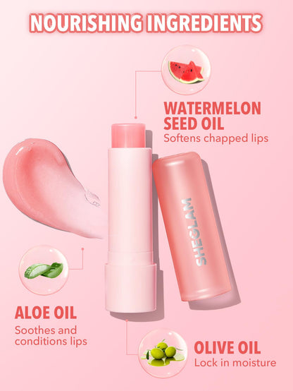 SHEGLAM Pout PHresh Color Changing Moisturizing Lipstick Tinted Lip Balm Magic Temperature Color Change Lipstick-Watermelon