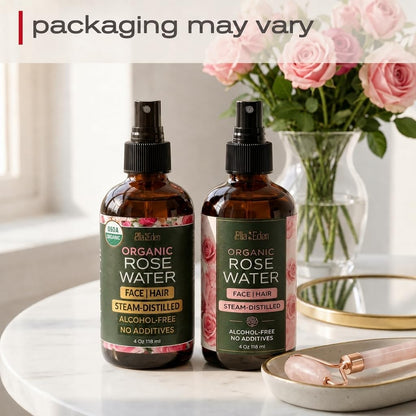 Organic Rose Water Spray for Face, USDA Certified 100% Pure, 4 Fl Oz
