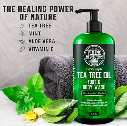 Viking Revolution Men's Body Wash - Tea Tree Oil - 12 oz (2 Pack)