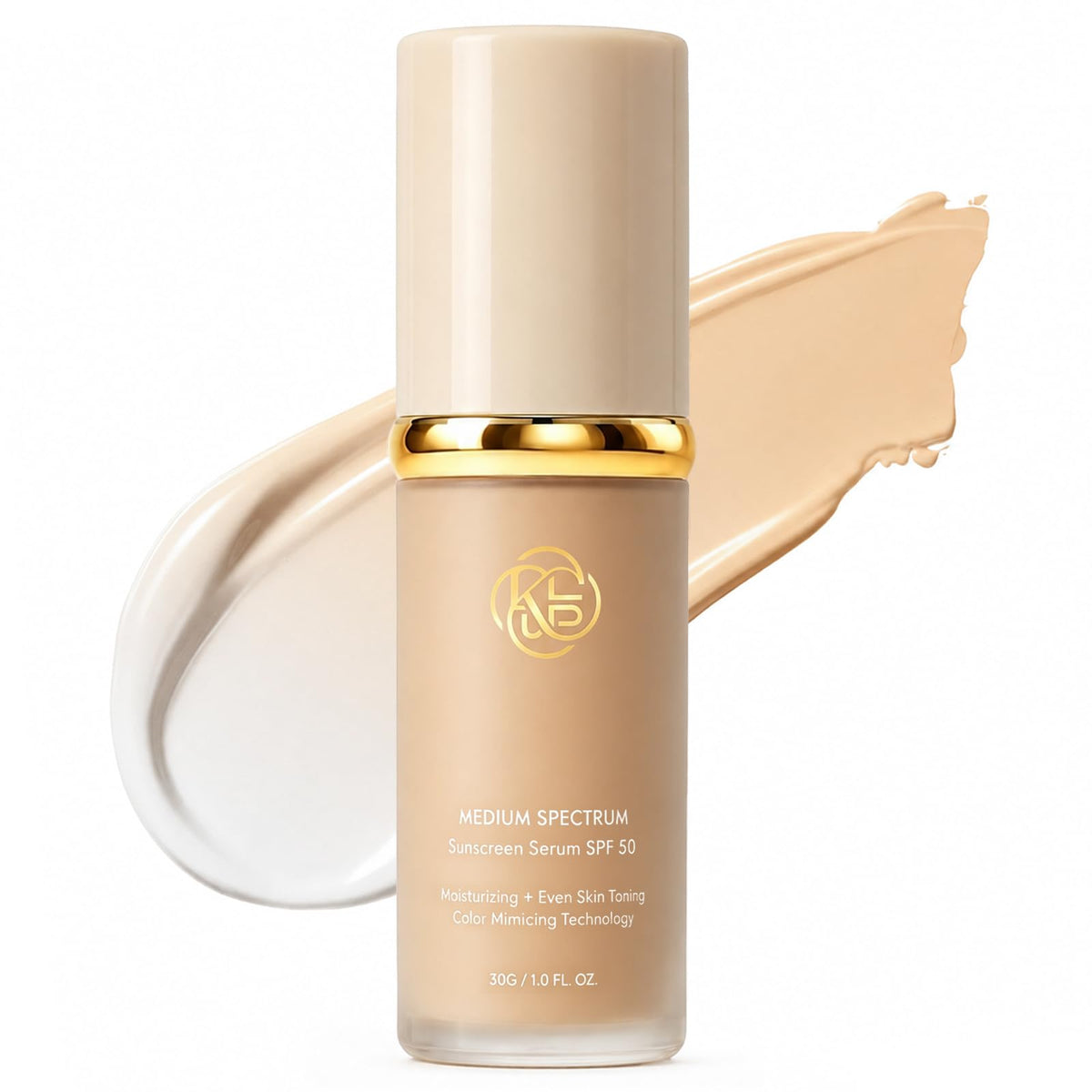 Foundation 4 in 1 - Medium Spectrum with SPF 50+ Inspired, Hydrating Color Changing Foundation Makeup Liquid - Longwearing & Waterproof for Sport, Dancing (Natural Color)