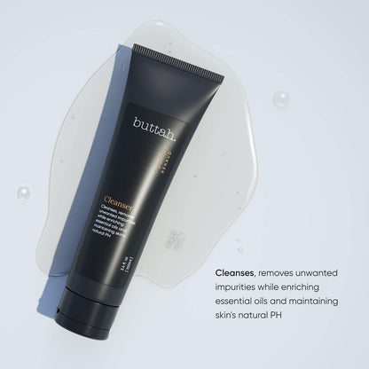 Buttah Skin Facial Gel Cleanser 3.4oz - Gentle & Clarifying Face Wash - Oil & Dirt Extracting Wash - Daily Cleansing - Face Wash for Melanin Rich Skin - Black Founded