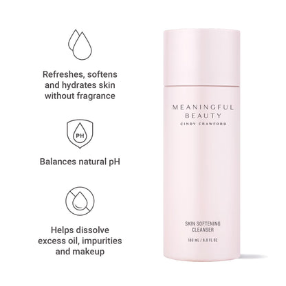 Meaningful Beauty Skin Softening Cleanser (Non-Foaming, Oil Free, Fragrance Free Wash), 6 Fl Oz
