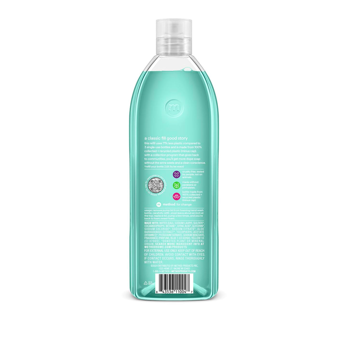 method Foaming Hand Wash Refill, Waterfall, 28 fl oz, 4 pack