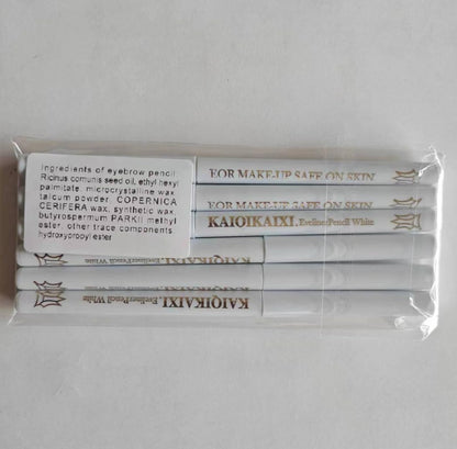 6Pcs White Eyeliner Pencils Professional Use as Highlighter,Lip Line Pen Long-lasting Nice Color Eye Brow Gel Pen Makeup Brow Tint Pencils Beauty Makeup Tools