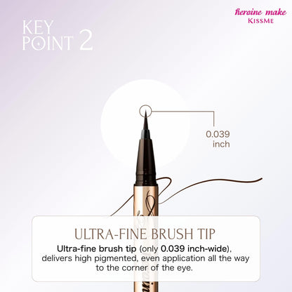Heroine Make KissMe Prime Liquid Eyeliner | 0.1mm tip | Brown Black