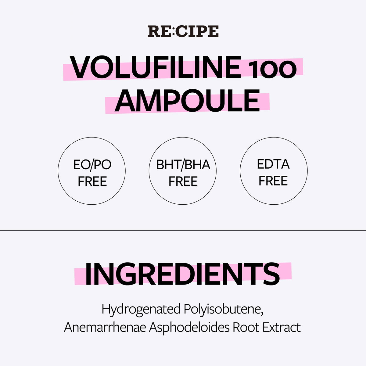 RECIPE Volufiline 100% Ampoule - From France, Sederma - Pure Volufiline Serum - DIY Skin Care Booster for Face & Body – Hydrating & Age-Defying Formula for Elevated Resilience (0.33 fl oz)