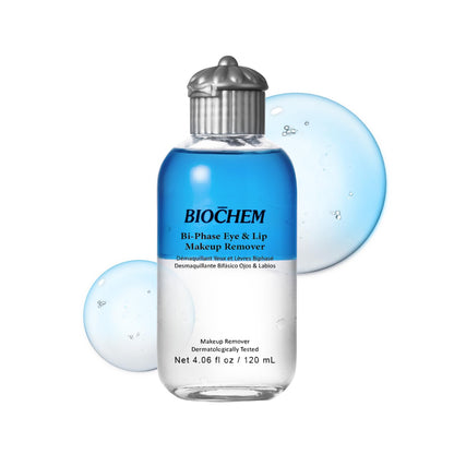 BIOCHEM Bi-Phase Eye & Lip Heavy Makeup Remover, Waterproof Mascara Remover
