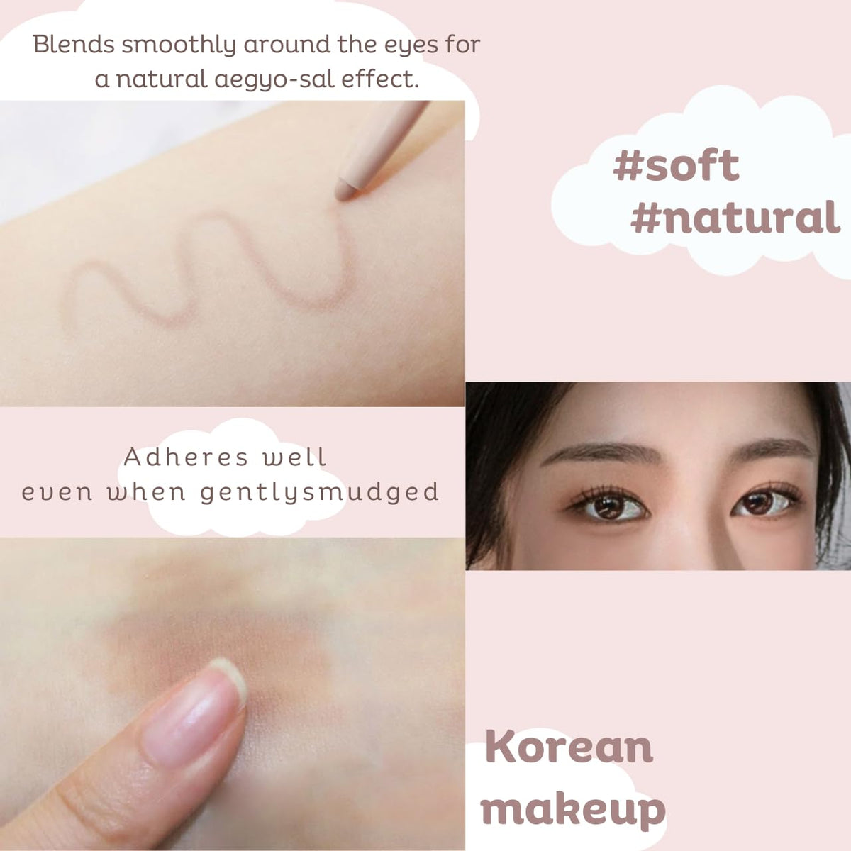 Produco [thebom] AegyoSal Eyeliner Under-Eye Enhancing Pencil Highlighter Eye Makeup (2set) (Volume Beige + Shadow Brown)