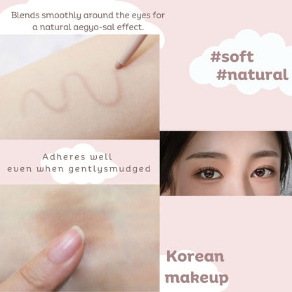 Produco [thebom] AegyoSal Eyeliner Under-Eye Enhancing Pencil Highlighter Eye Makeup (2set) (Volume Beige + Shadow Brown)