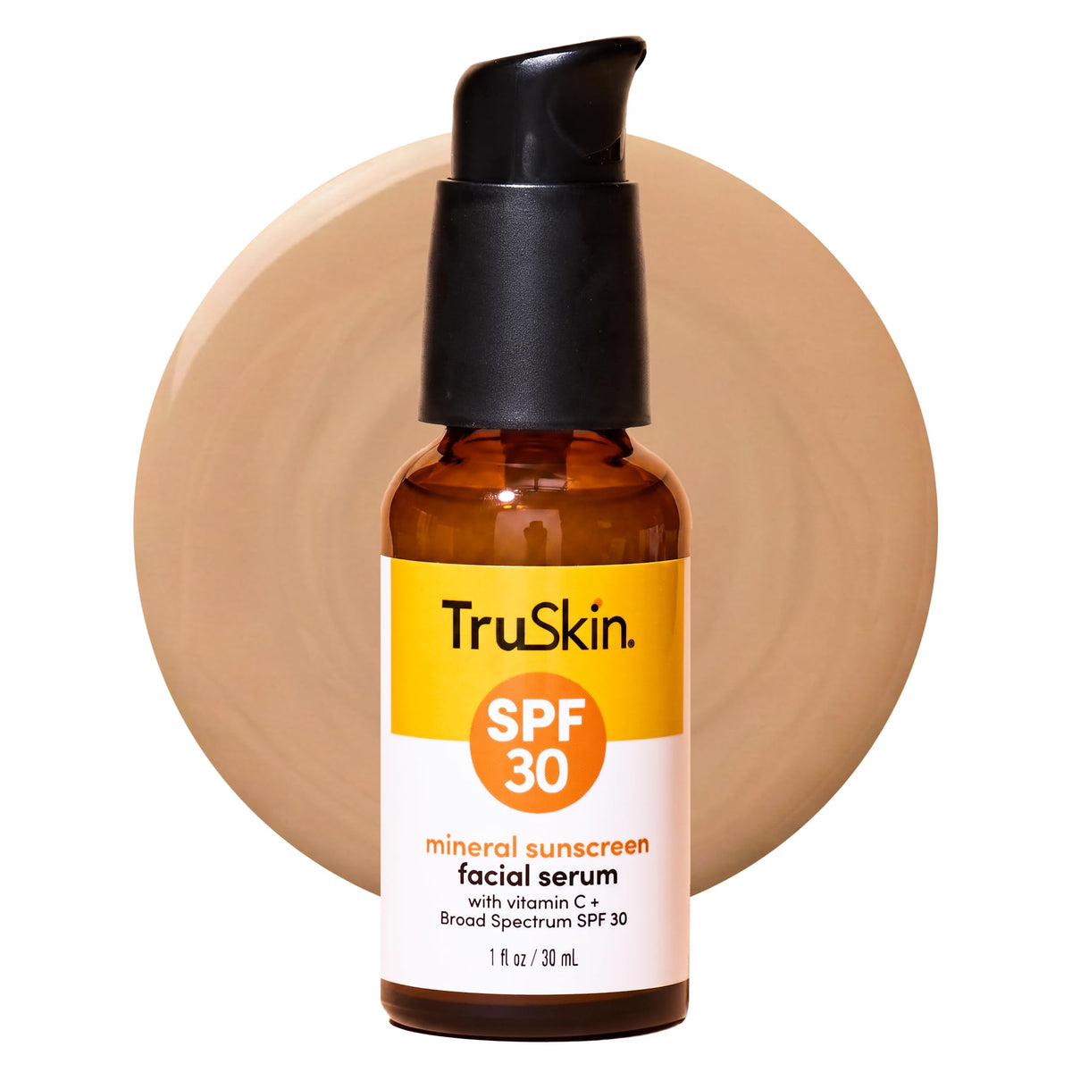 TruSkin SPF 30 Tinted Mineral Sunscreen Face Serum, Zinc Oxide, 1 fl oz