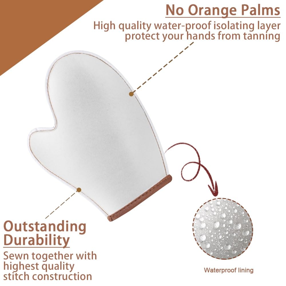 2 in 1 Self Tanning Mitt Applicator kit Self Tan Mit Self Tanner Mitt and Back Lotion Applicators for Your Back, Self Tan Mitt, Back Applicator Mitt for Self Tanner, Ultra Soft and Streak Free
