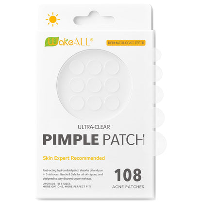 Pimple Patches for Face, 5 Sizes(8,10,12,14,16mm)108 pcs Acne Patches Hydrocolloid Precise Matches Different Sizes Acne, Spot Stickers With Tea Tree Oil Salicylic Acid Centella Covering Zits Blemishes