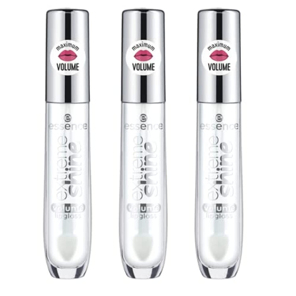 essence Extreme Shine Volume Lip Gloss, 01 Crystal Clear (Pack of 3)