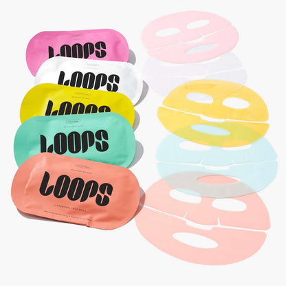 LOOPS Variety Loop Kit - Hydrogel Korean Face Masks, 5 Masks