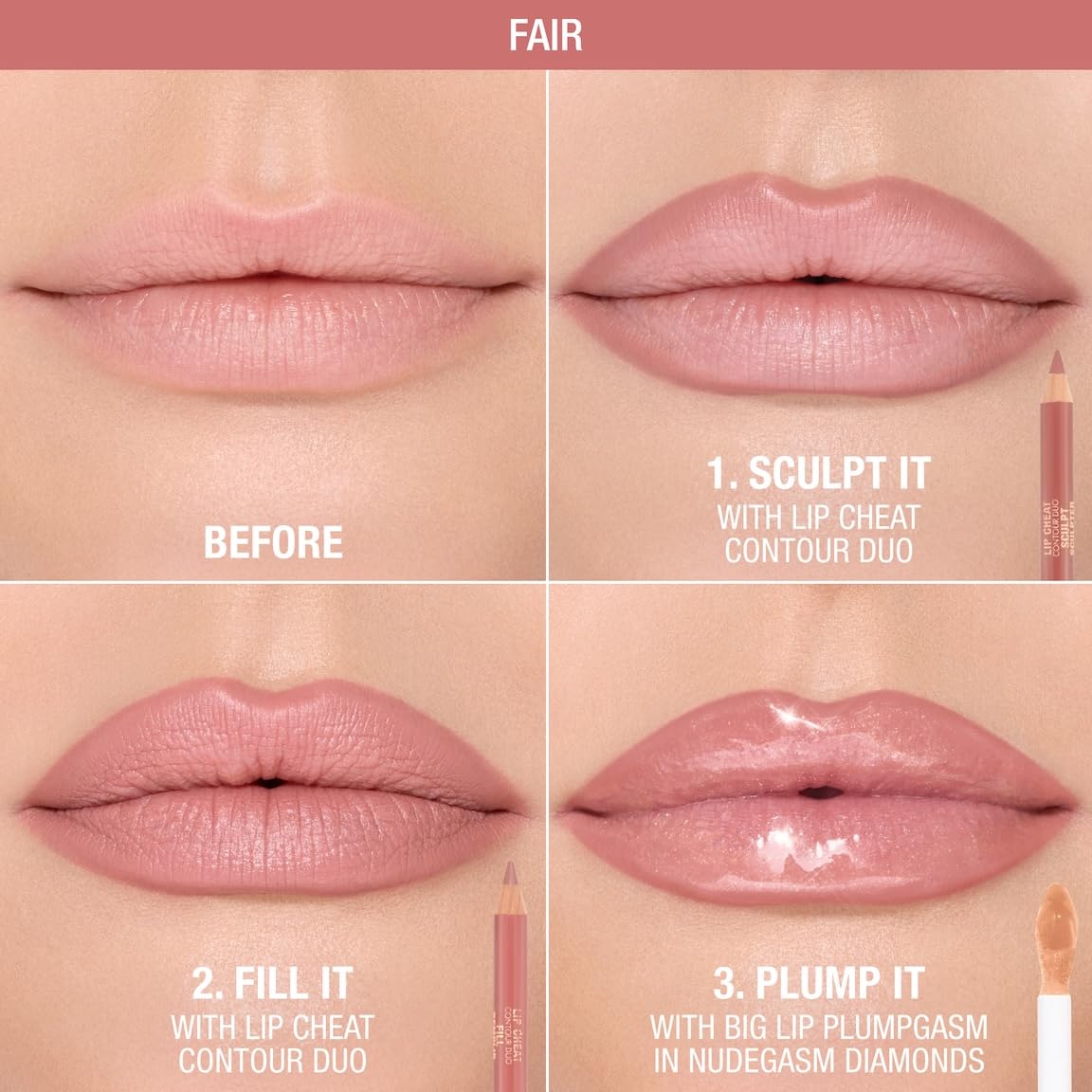 Charlotte Tilbury Lip Cheat Contour Duo - Dual-Sided Lip Liner Pencil