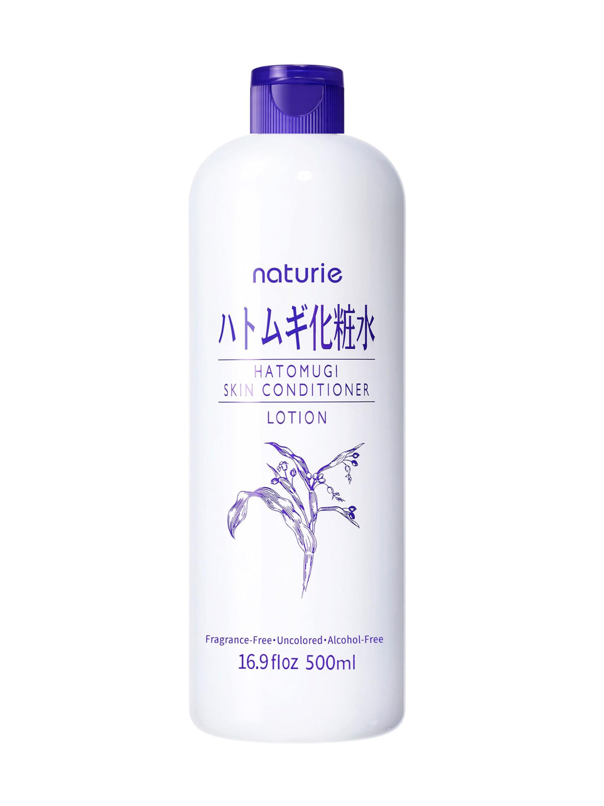 naturie Hatomugi Skin Conditioner R 16.9Floz / 500ml, Hydrating lotion for face and body, Fragrance, colorant, oil, surfactant and alcohol free, Hypoallergenic