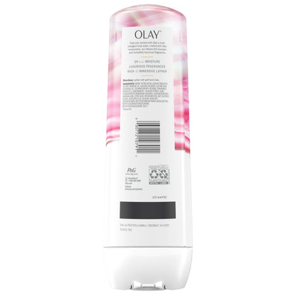 Olay Body Wash for Women, Indulgent Moisture, 24hr Moisturizing & Nourishing Formula, Infused with Vitamin B3 Complex, Luxurious Fragrances, Rose & Cherry Creme Scent, 20 fl oz